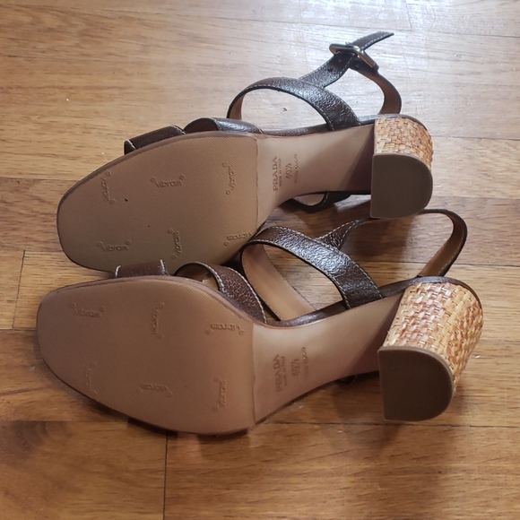 Prada Leather and Bamboo Sandals - Picture 5 of 5